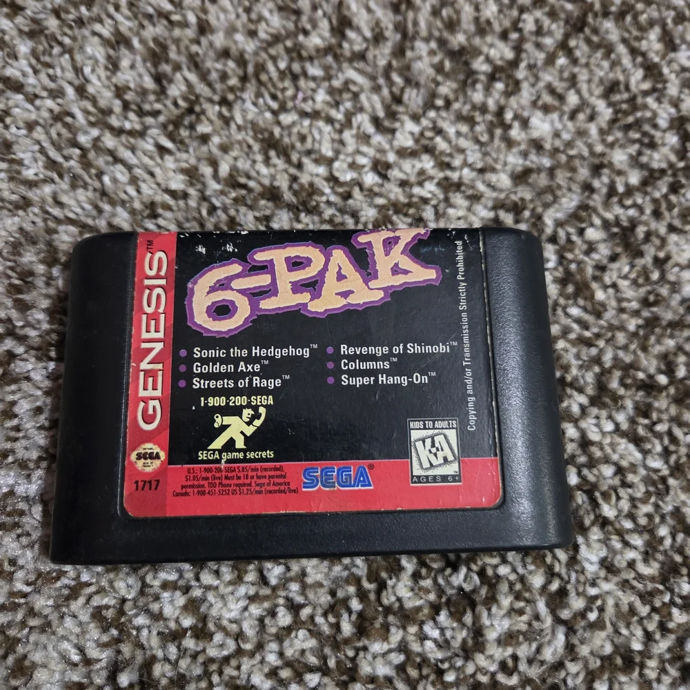 Sega Genesis 6-Pak Game Cartridge
